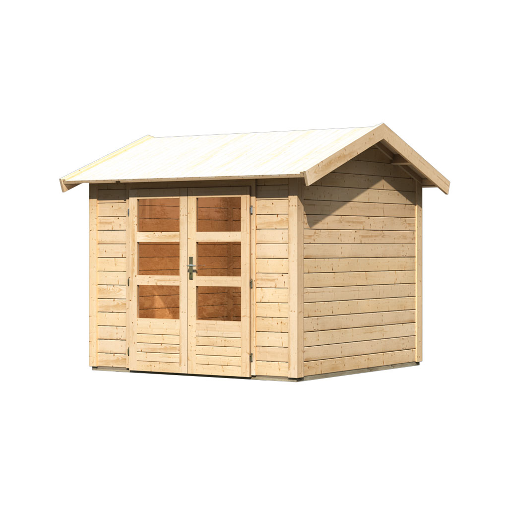 Karibu 28 mm Gartenhaus Theres 3 naturbelassen