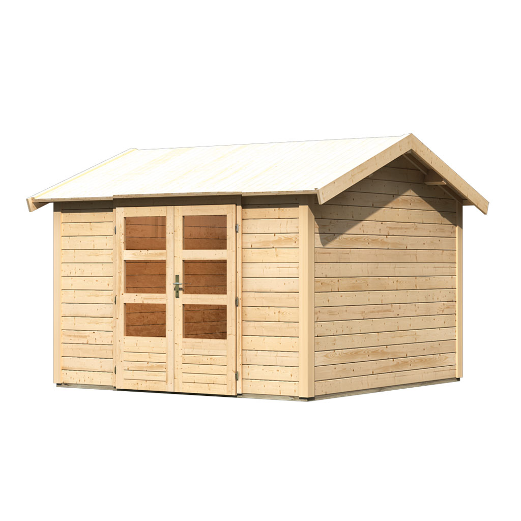 Karibu 28 mm Gartenhaus Theres 7 naturbelassen