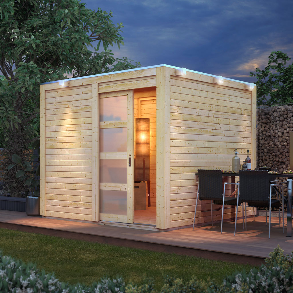 Karibu Gartenhaus Qubic 1 naturbelassen