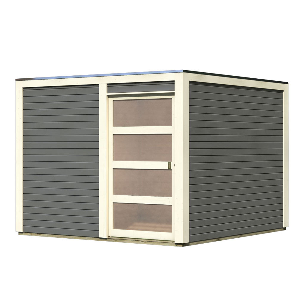 Karibu Gartenhaus Qubic 2 terragrau