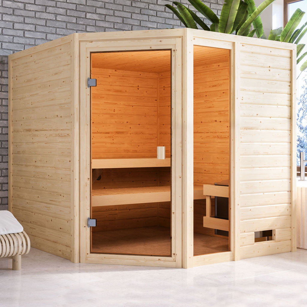 Woodgarden 38 mm Massiv Sauna Tabea