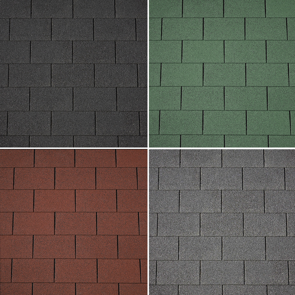 Glasvlies Bitumen Dachschindeln Rechteck 3 m²