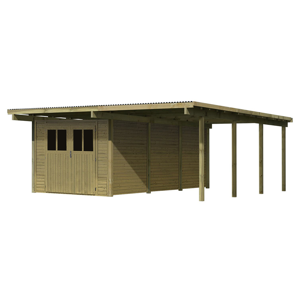 Karibu ECO Doppelcarport 2 inkl. Abstellraum 3