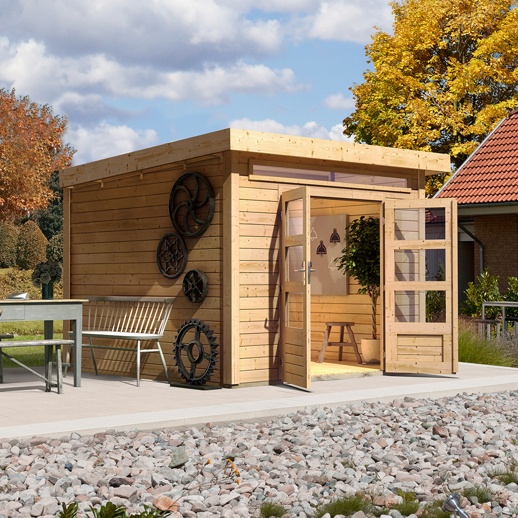 Karibu 28 mm Gartenhaus Kandern 6 naturbelassen
