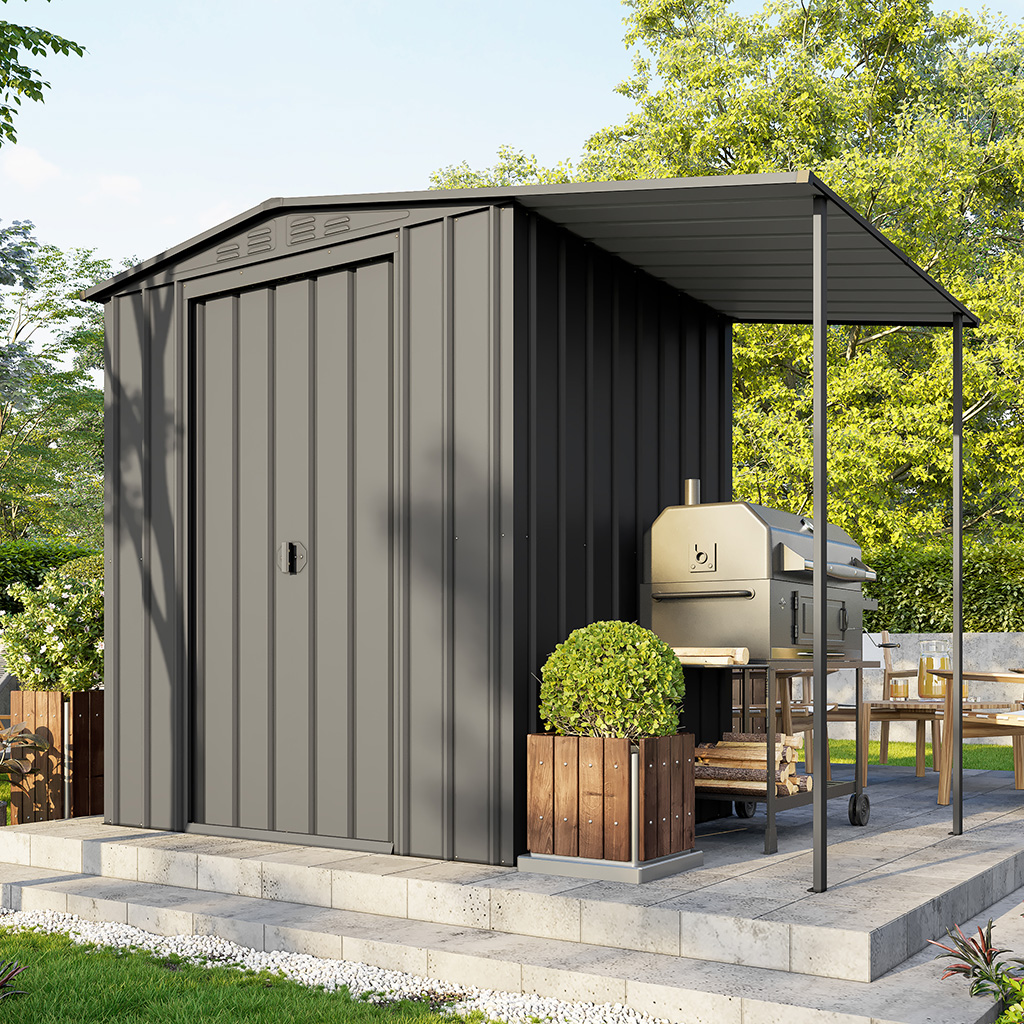 Globel Metall-Gerätehaus Dream 65  inkl. Schleppdach anthrazit