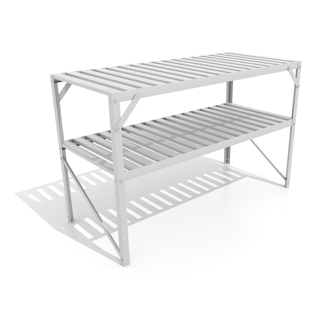 Vitavia Aluminium Tisch für Gewächshäuser 2 Ablagen