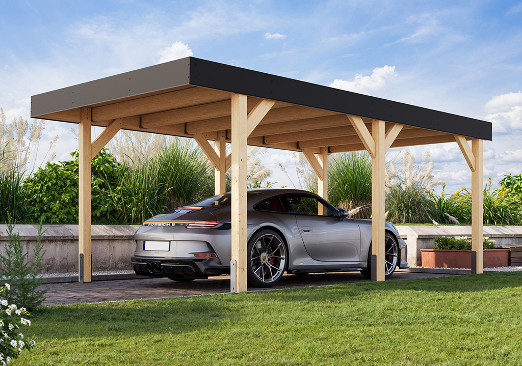 Karibu Einzel Carport Leimholz 1