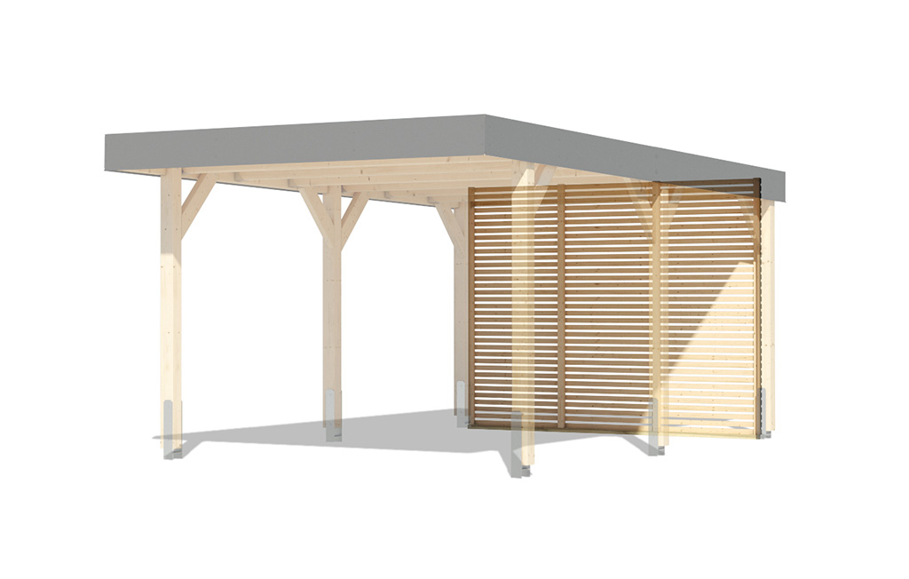 Lamellen Rückwand für Einzel Leimholz Carport