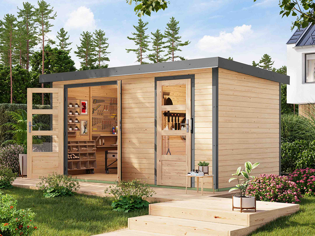 Karibu 19 mm Hybrid Mittelwand Gartenhaus Merkur