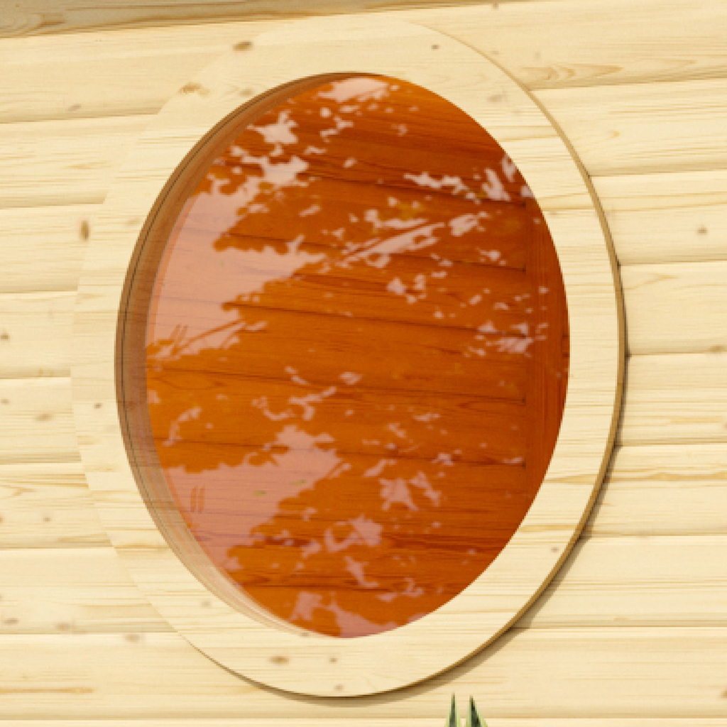 Karibu 40 mm Saunafenster Rund 80 cm Klarglas