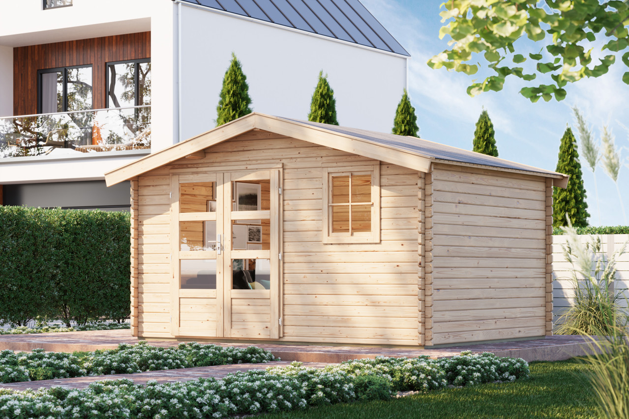 Karibu 38 mm Blockbohlen Gartenhaus Felsenau 5