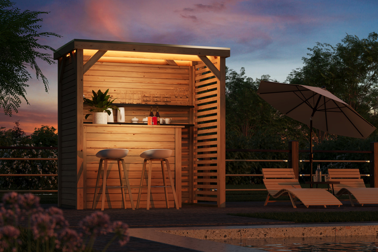 Karibu Cubeco WM Pavillon S inkl. Holzbar