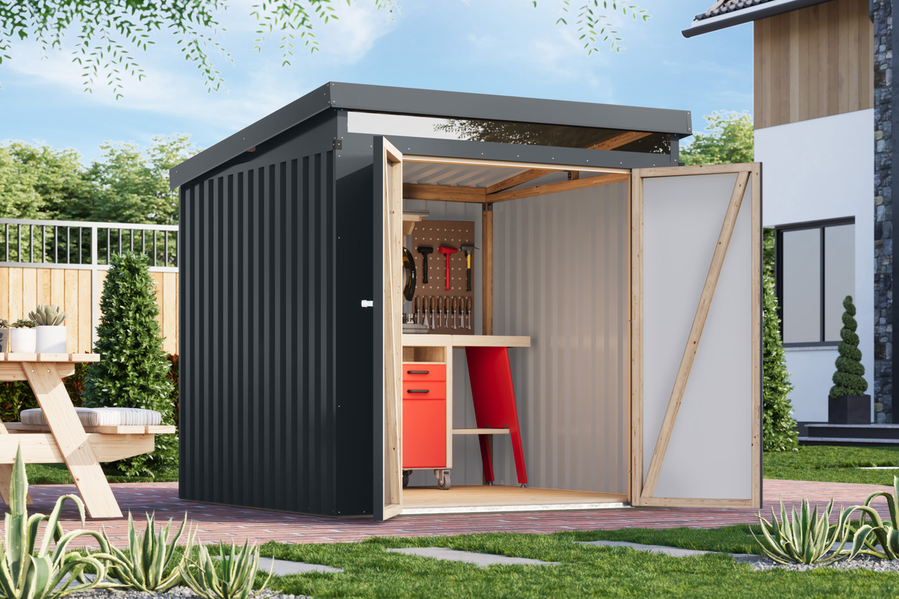 Karibu Metall Gerätehaus Iridium 2 anthrazit
