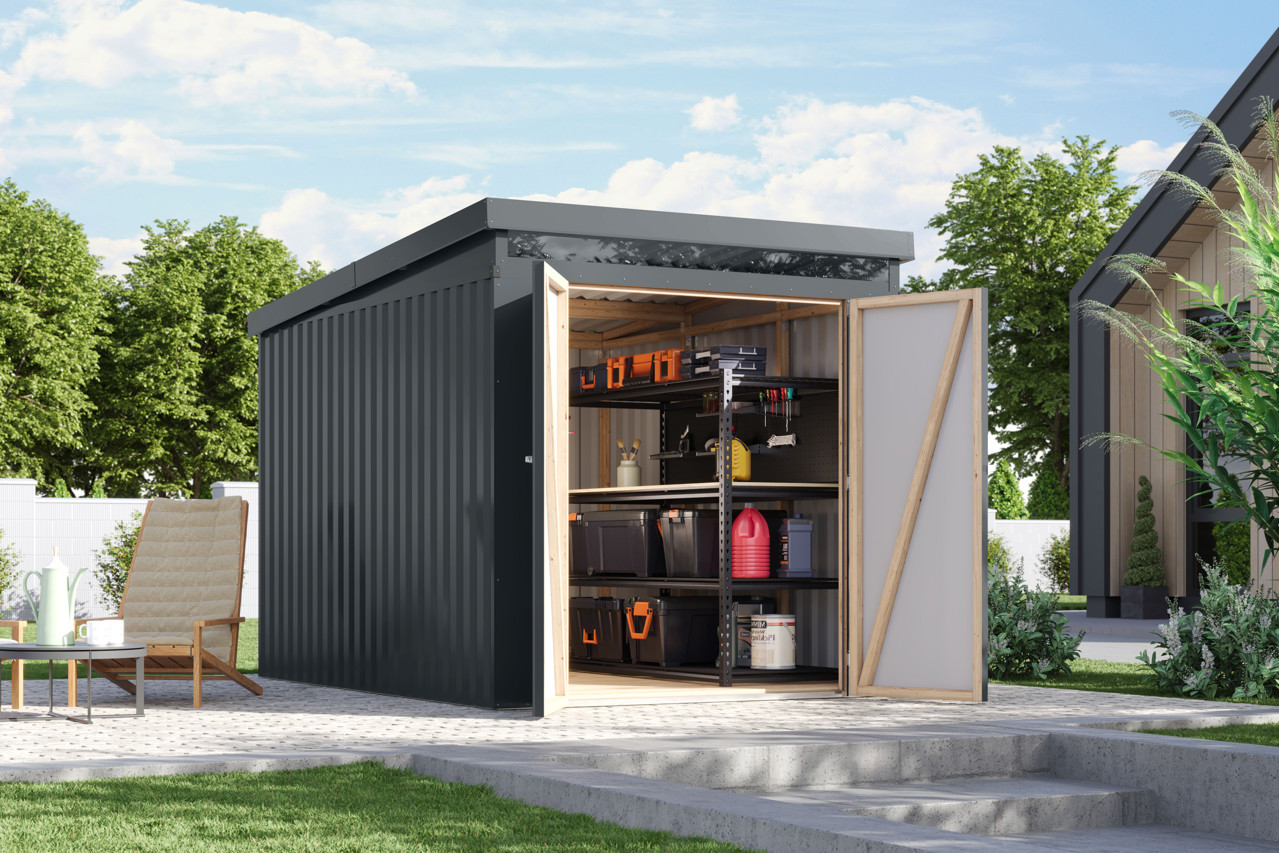 Karibu Metall Gerätehaus Iridium 2,5 anthrazit