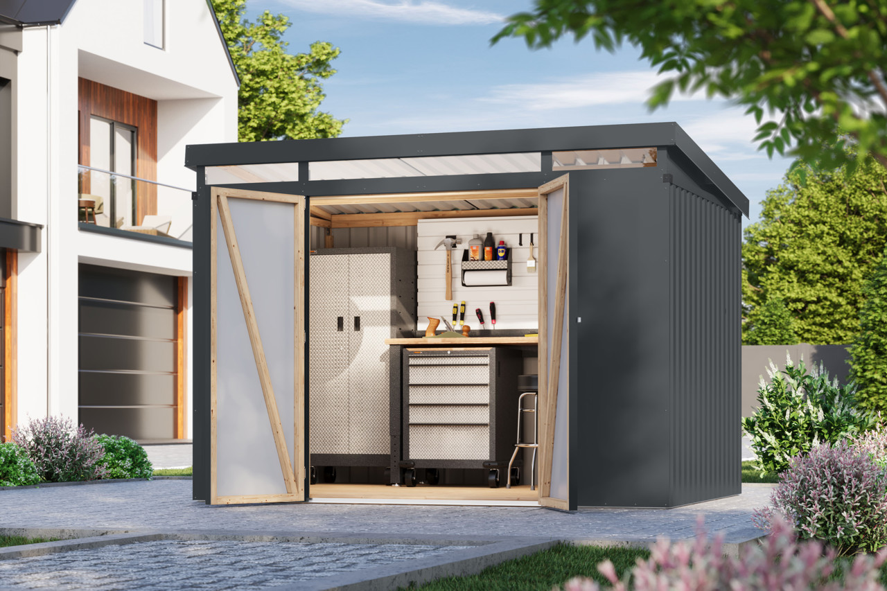 Karibu Metall Gerätehaus Iridium 3 anthrazit